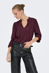 JDY Blusa manga larga fluida rojo