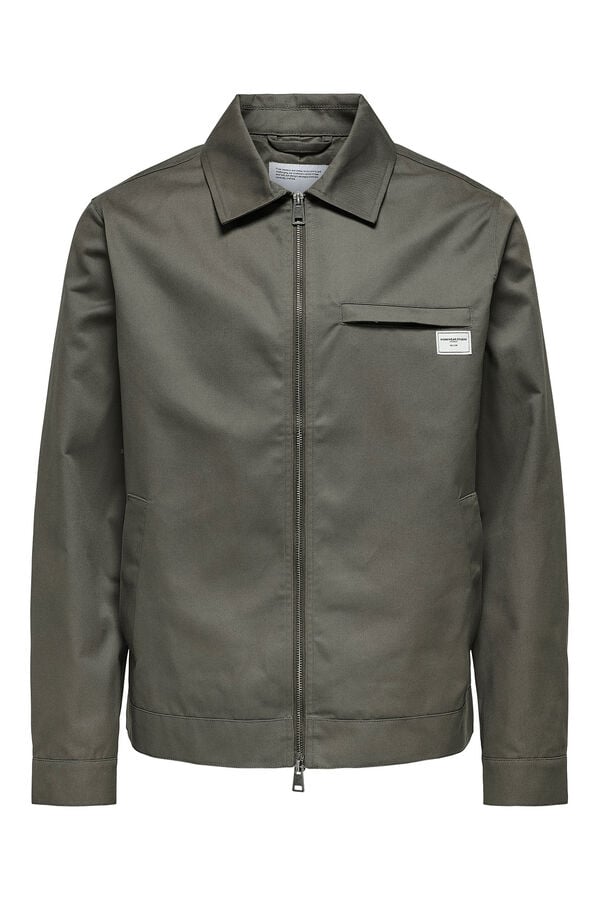 Only & Sons Chaqueta sarga marr&oacute;n