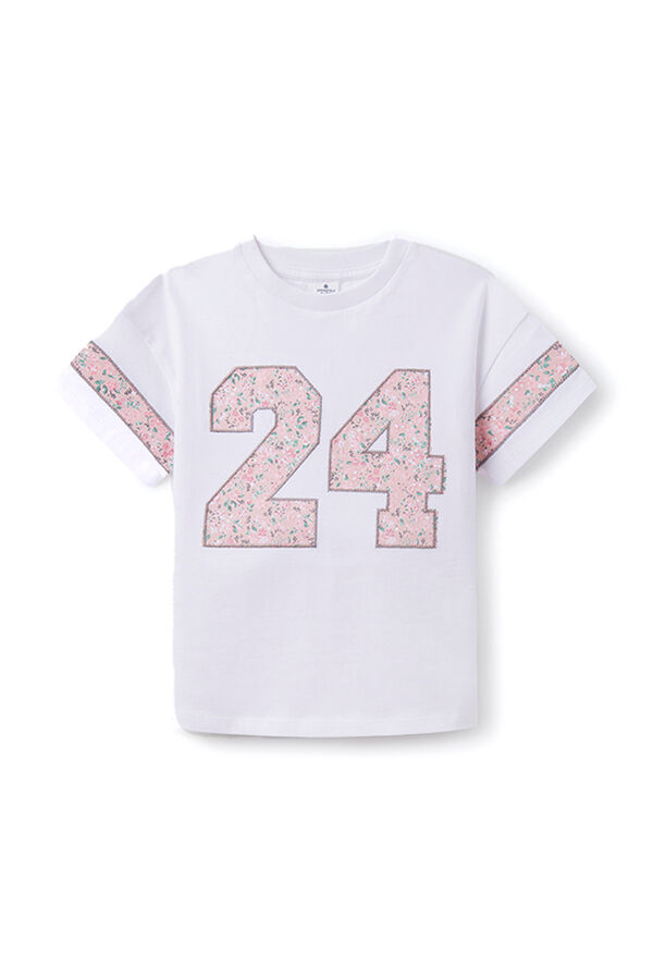 Springfield Kids Camiseta varsity niña blanco