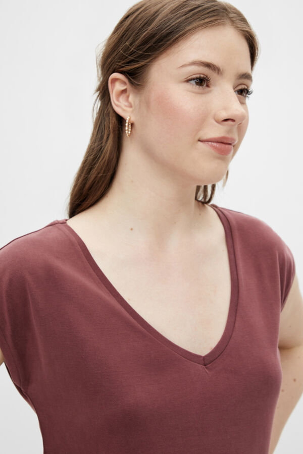 Pieces Camisola tencel básica vermelho