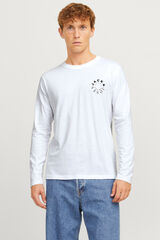 Jack & Jones Camiseta regular fit mangas largas blanco