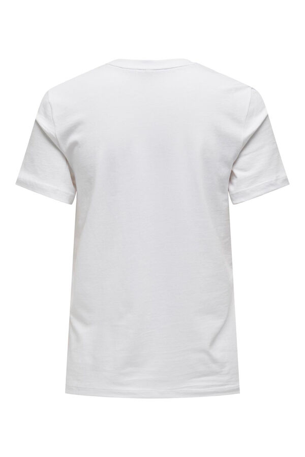 Only T-shirt de manga curta com desenho frontal branco