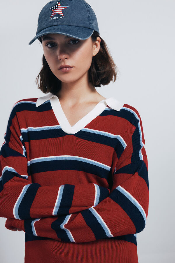 Springfield Jersey polo rayas rojo