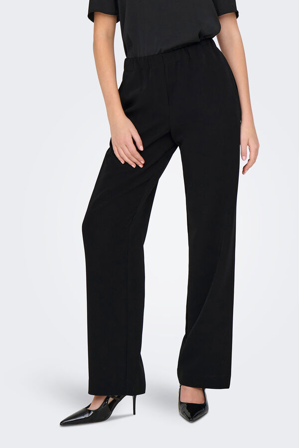 Only Pantal&oacute;n de pata ancha negro