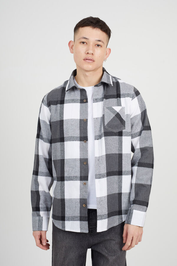 Brave Soul Camisa a cuadros gris