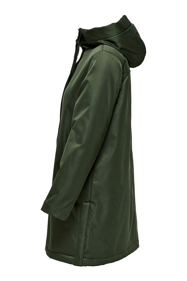 Only Parka con capucha verde