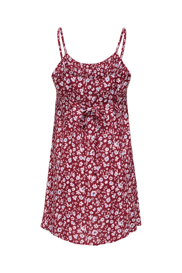 Only Vestido curto estampado floral vermelho