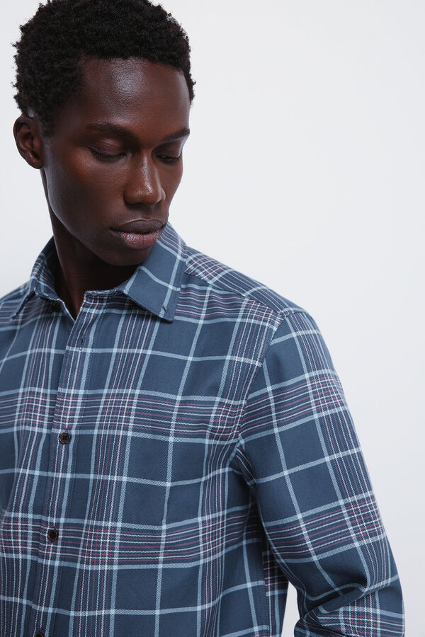 Springfield Camisa xadrez azul
