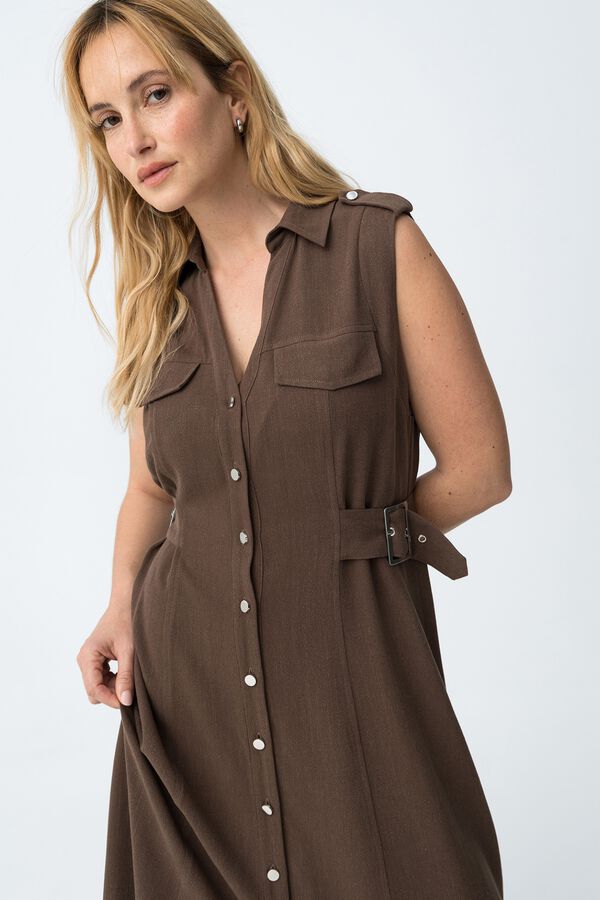 Tiffosi Vestido sin mangas marr&oacute;n
