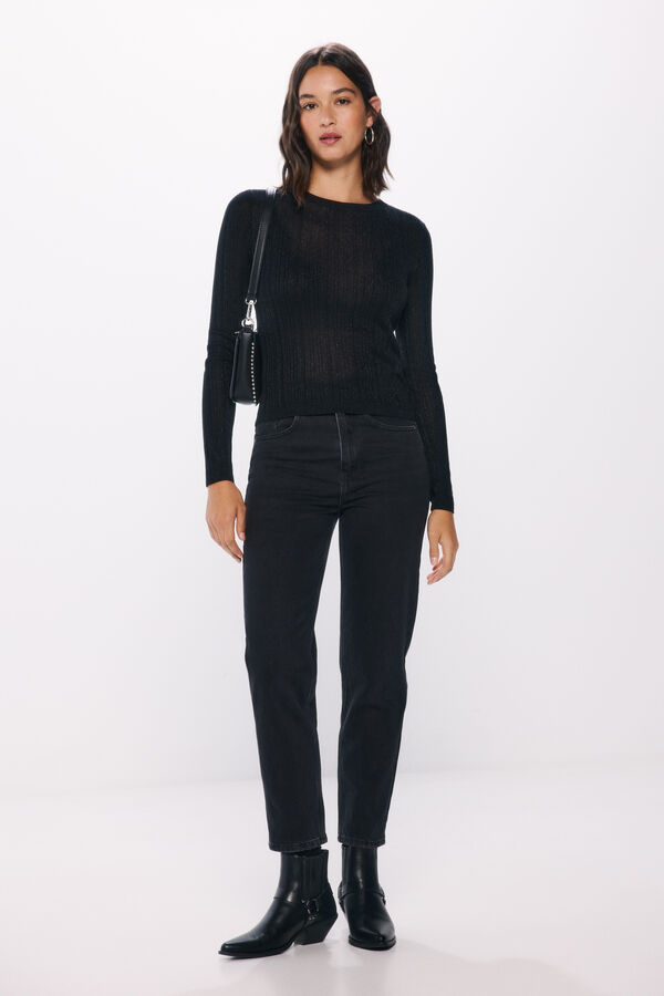 Springfield Su&eacute;ter fino de lurex preto