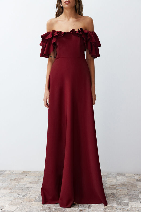 Trendyol Vestido de noche burdeos
