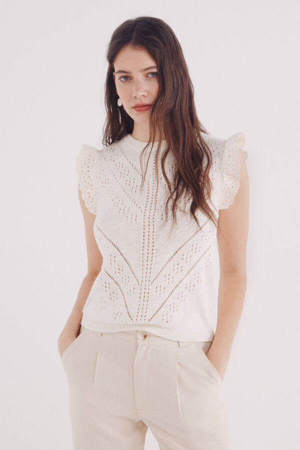 Springfield Top punto pointelle nude