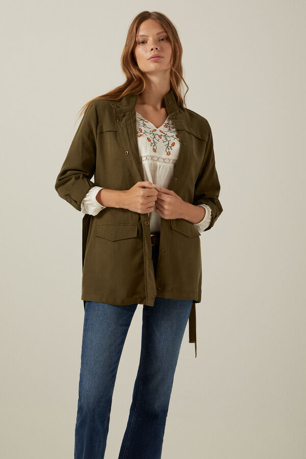 springfield Chaqueta sahariana fluida verde