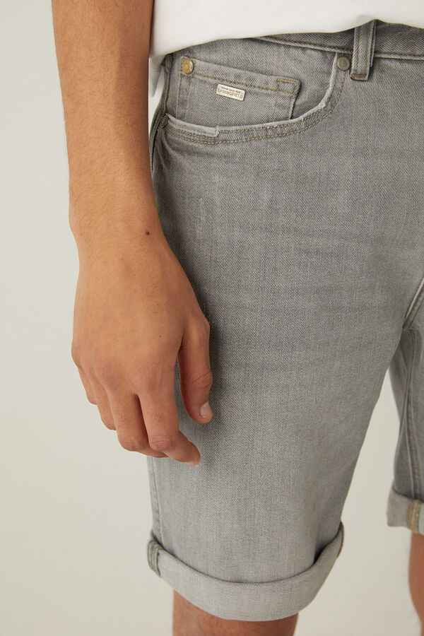 Springfield Calções jeans lavagem média cinzentos cinza