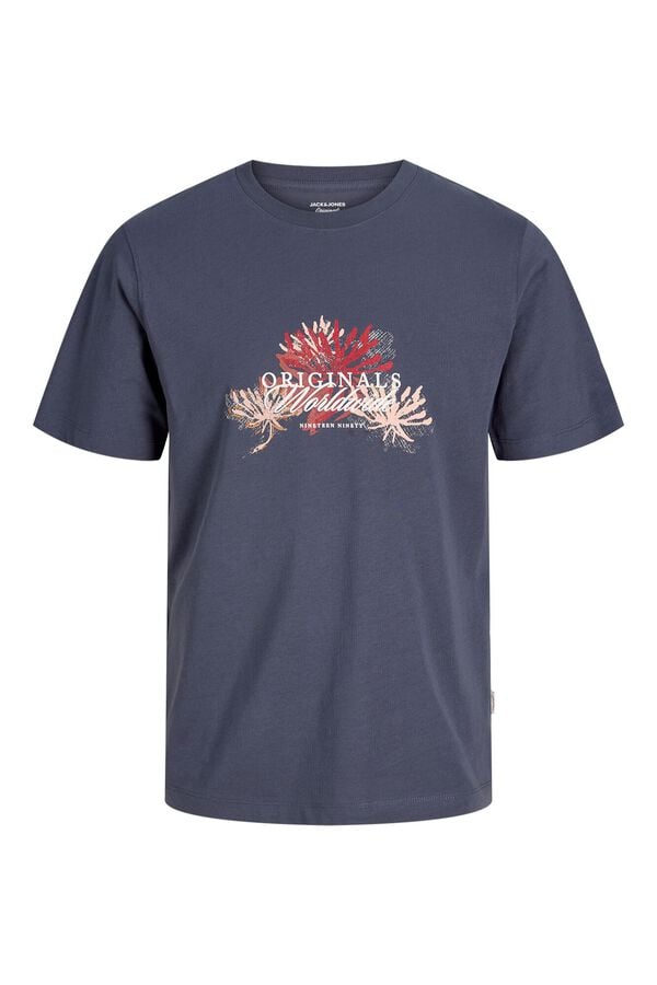 Jack & Jones Camiseta regular fit estampado azul