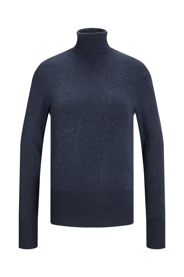 Jack & Jones Jersey punto fino cuello alto azul