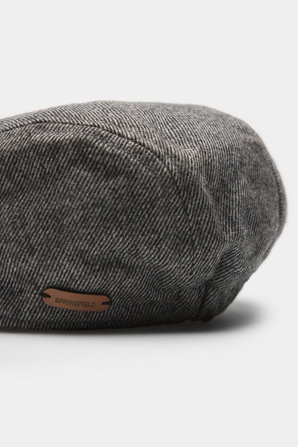 Springfield Gorra plana textura mezcla lana gris