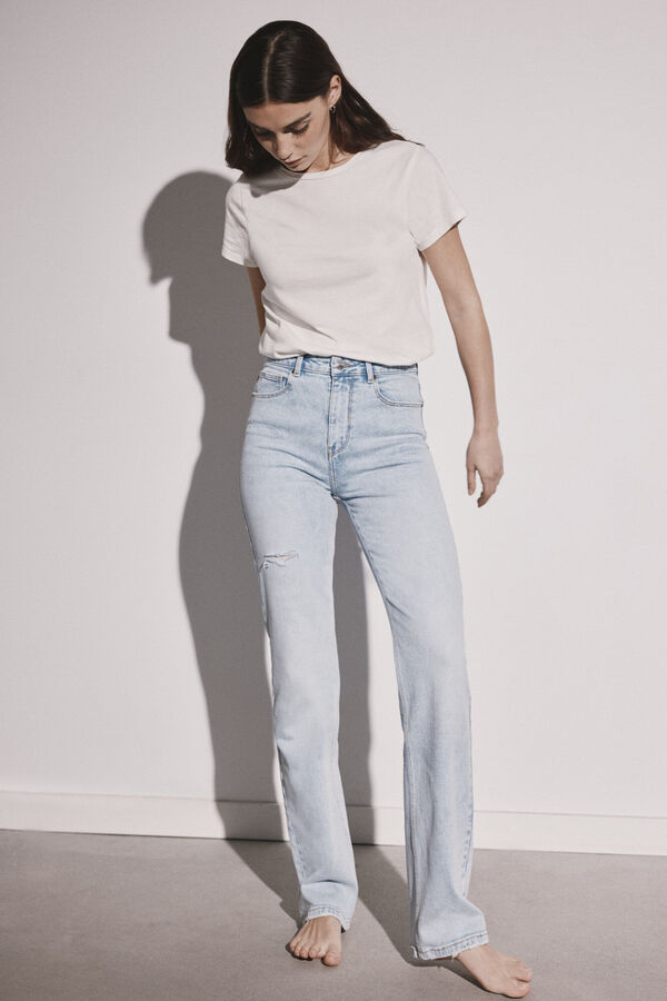 Springfield Jeans Straight Lavagem Sustent&aacute;vel azul