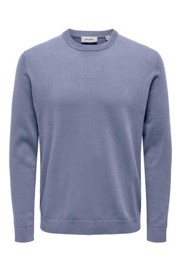 Only & Sons Jersey de hombre de cuello redondo. Regular fit. azul