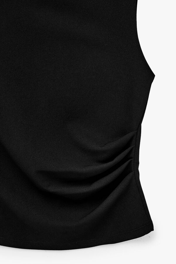 Koton Top sem mangas drapeado preto