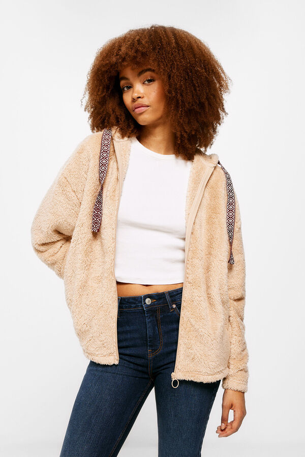 Springfield Sudadera Pelo Capucha nude