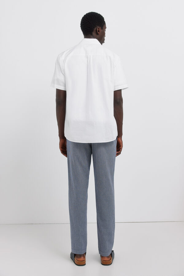 Springfield Chino lino rayas straight fit azul