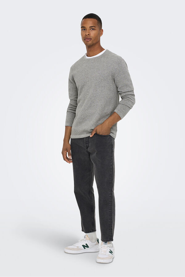 Only & Sons Sudadera cuello redondo gris