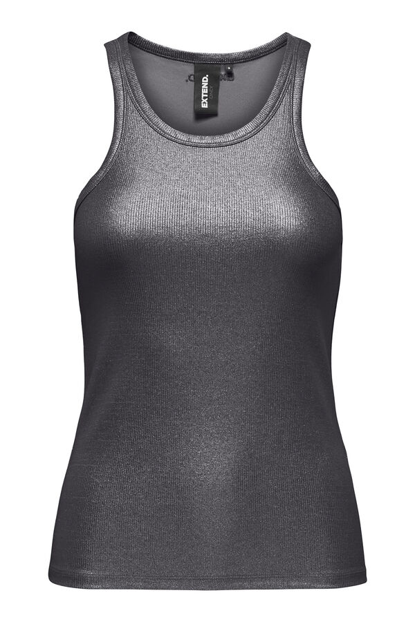 Only Top metalizado de tirantes gris