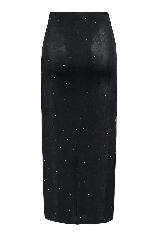 JDY Falda larga brillantes negro