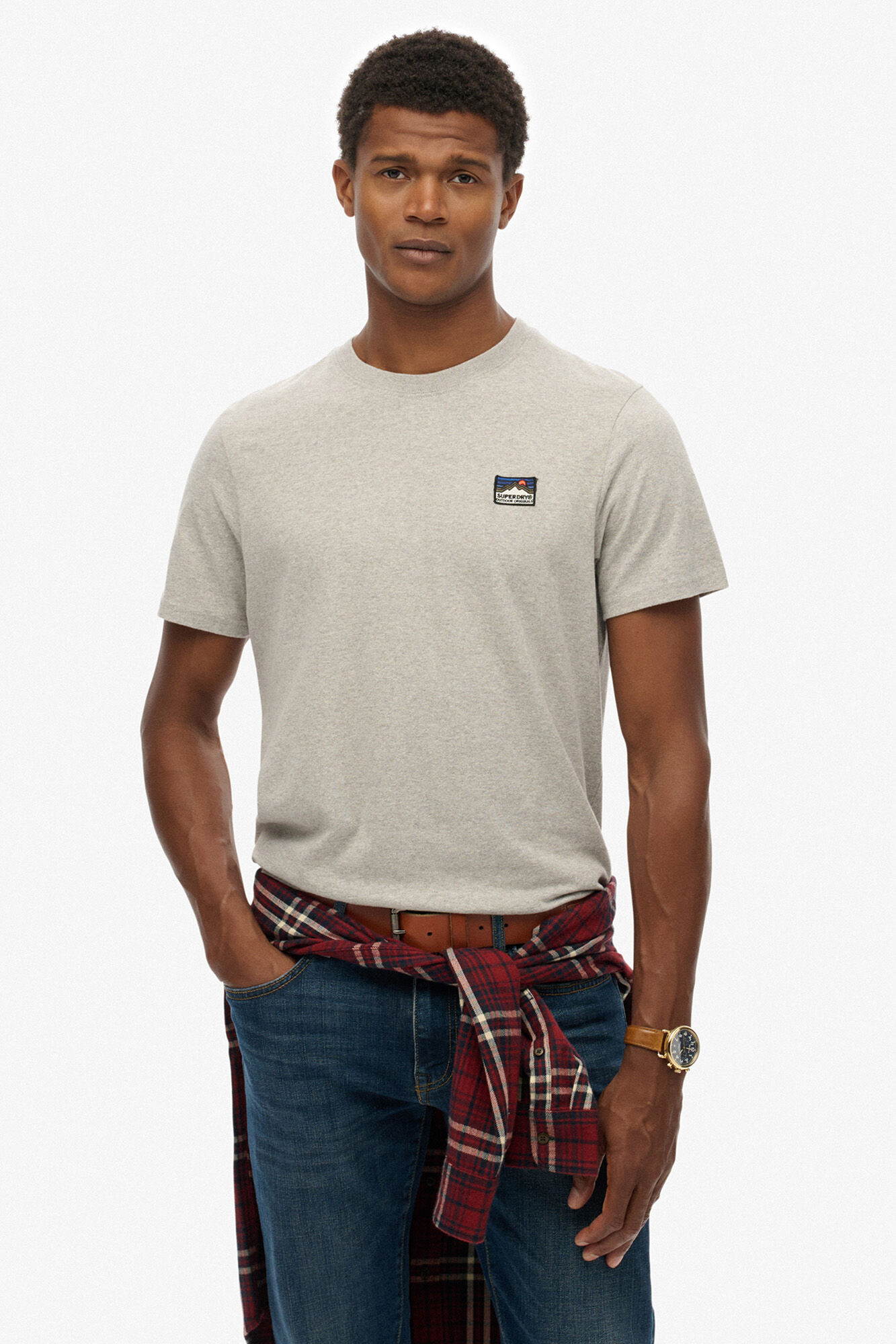 Superdry Camiseta de manga manga curta com gola redonda
