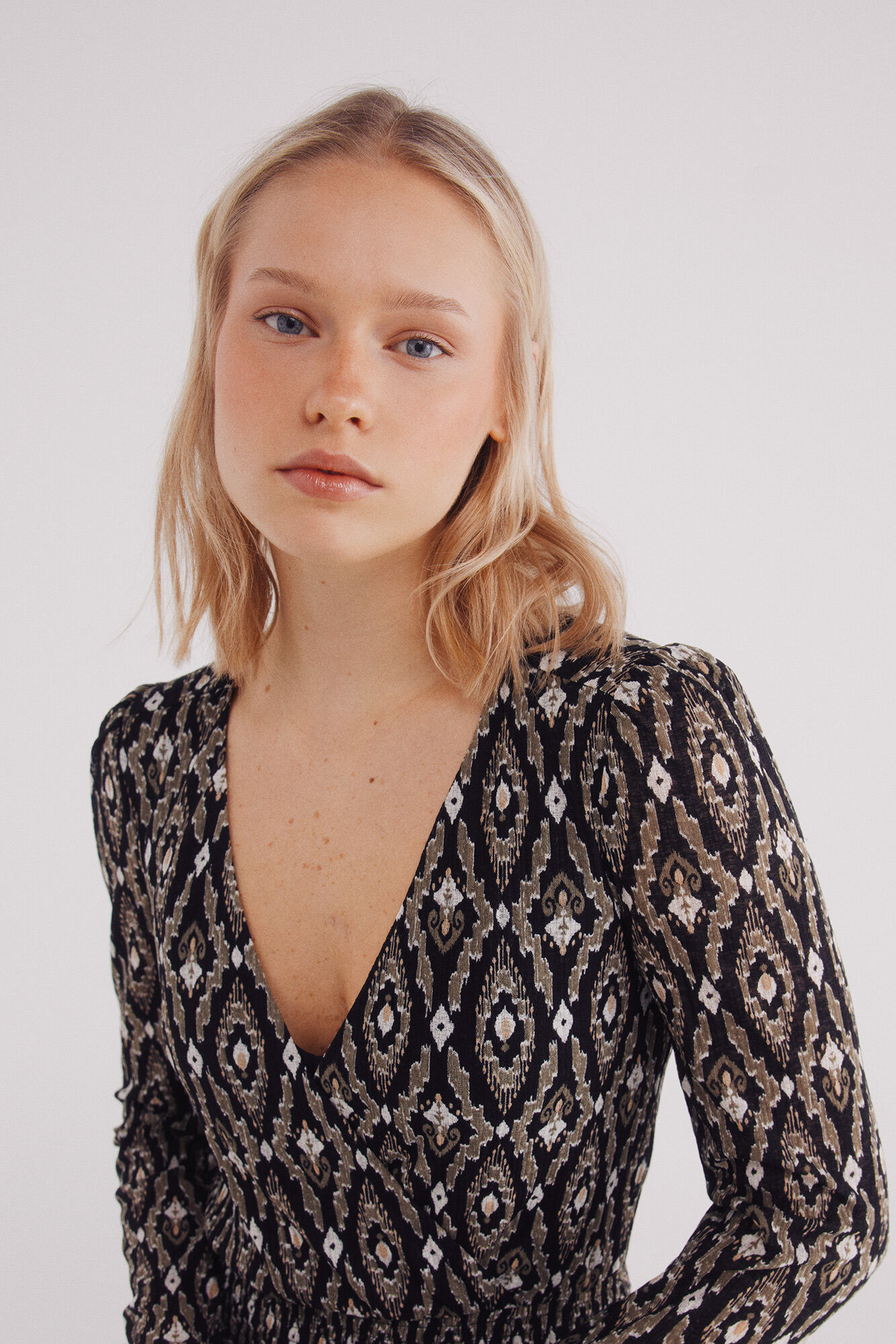 Springfield Vestido curto com saia de borracha estampado