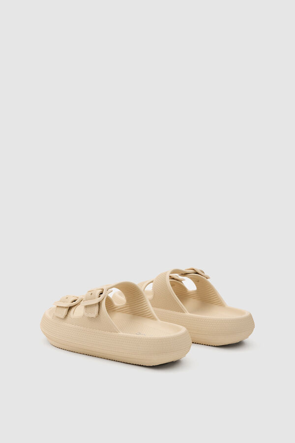 Inside Chinelo 2 fivelas plataforma C cru