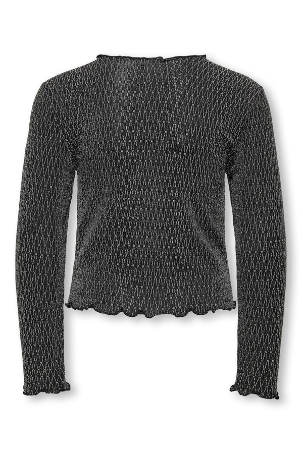 Only Girls Top de efecto brillante gris