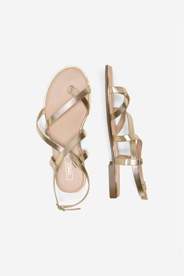 Only Shoes Sand&aacute;lia rasa tiras  estampado