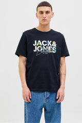 Jack & Jones Camiseta regular fit estampada azul