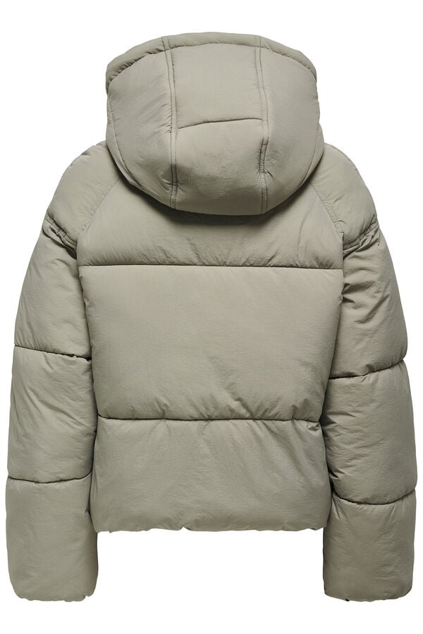 Only Casaco acolchoado com capuz cinzento