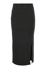 Noisy May Saia midi básica de algodão com abertura lateral. cinzento