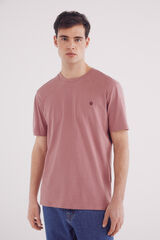 Springfield Camiseta básica com gola redonda vermelho