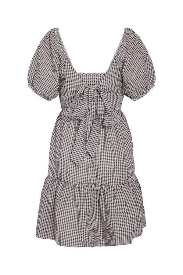 Noisy May Vestido curto com la&ccedil;ada nas costas cru