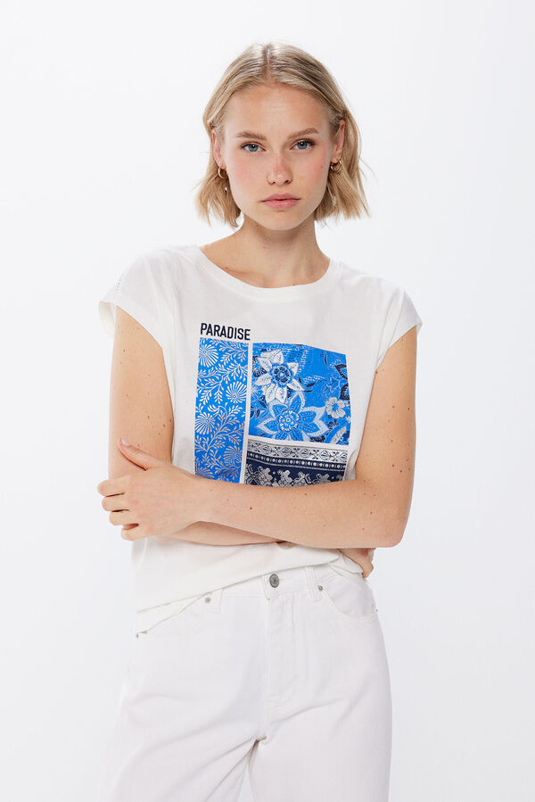 Springfield Camiseta "Paradise" blanco