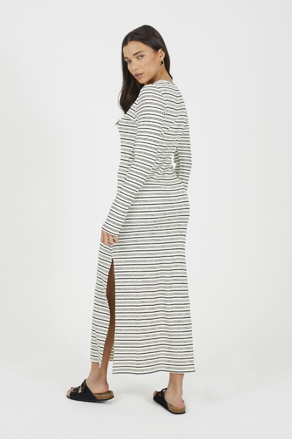 Brave Soul Vestido a rayas marfil