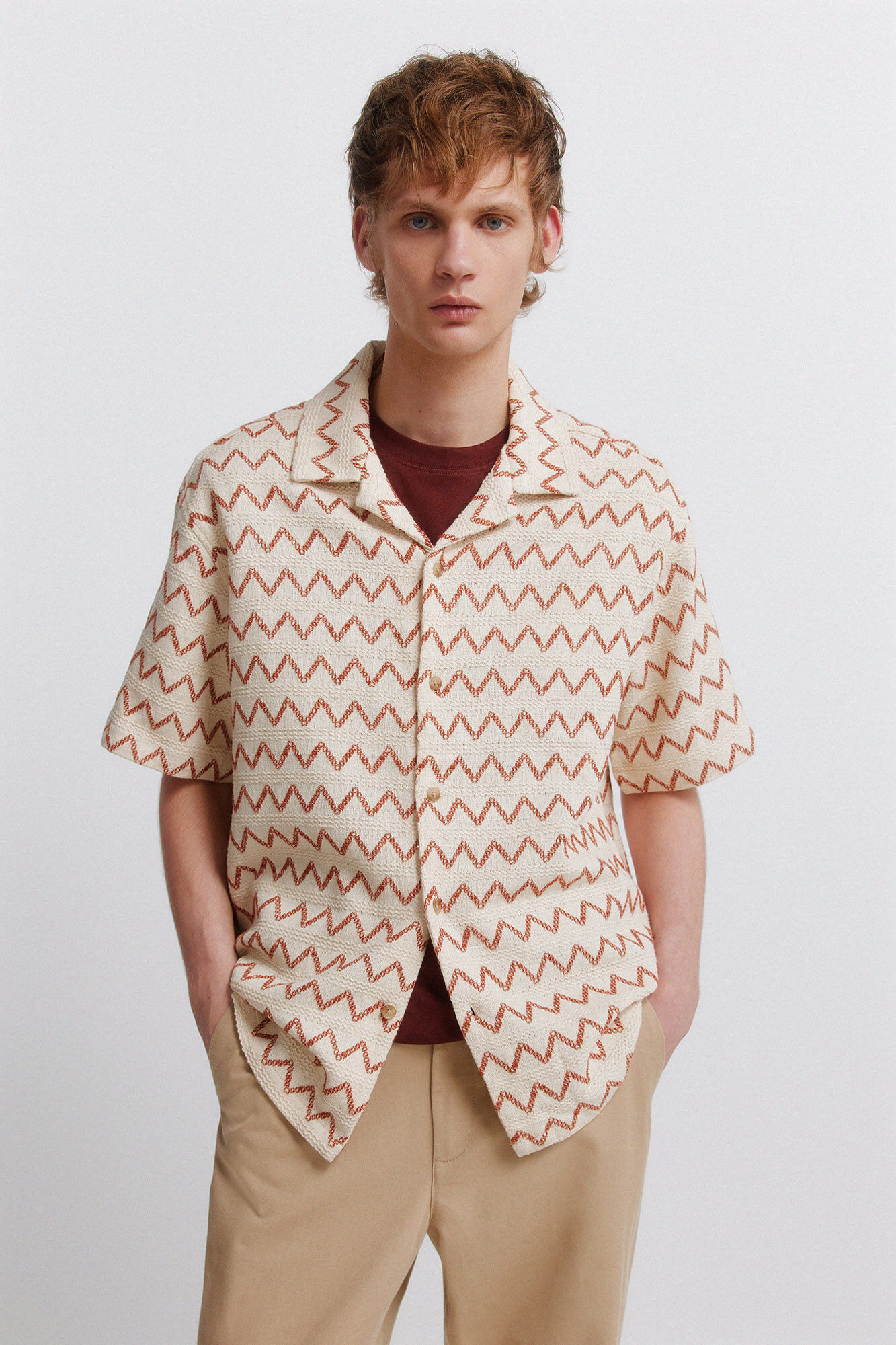 Springfield Camisa bowling em malha estampada