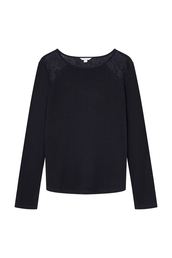 Springfield Camiseta Hombros Transparecias negro