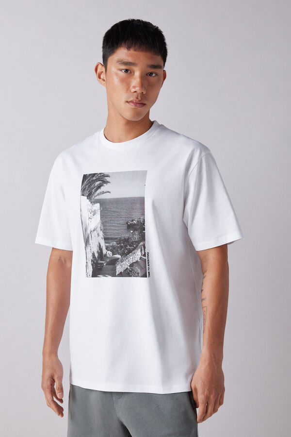 Springfield T-shirt estampada fotogr&aacute;fica branco