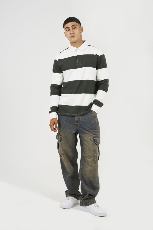 Brave Soul Sudadera cuello polo verde