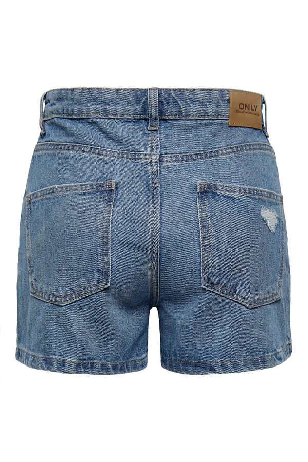 Only Vaquero corto Mom Fit azul