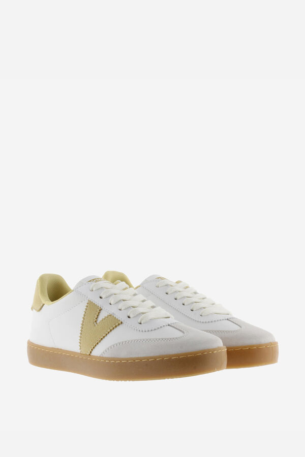 Victoria T&ecirc;nis Victoria Berlin Ciclista com efeito pele com pe&ccedil;as em croute e interior contrastante estampado