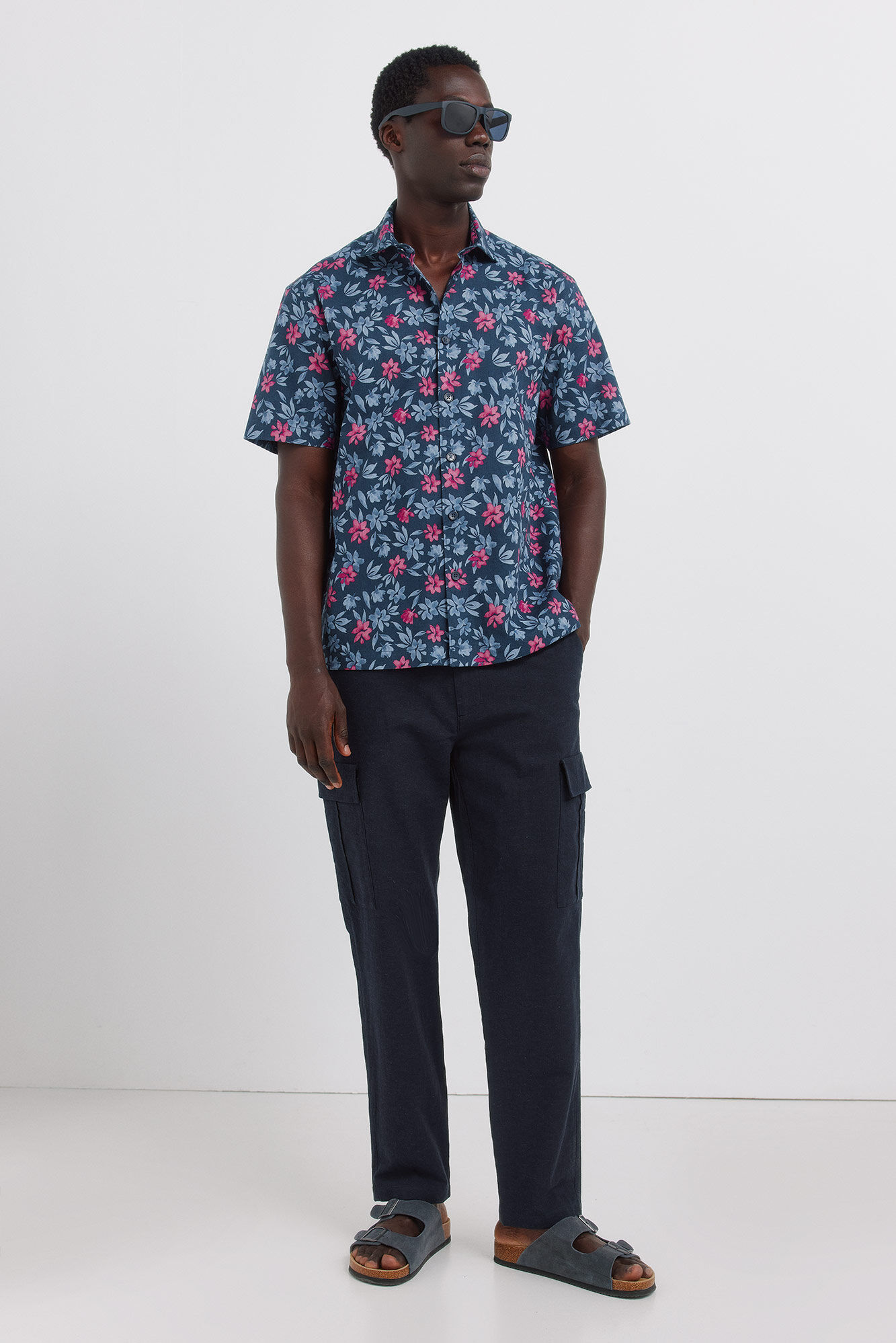 Springfield Pantal&oacute;n cargo lino comfort slim fit