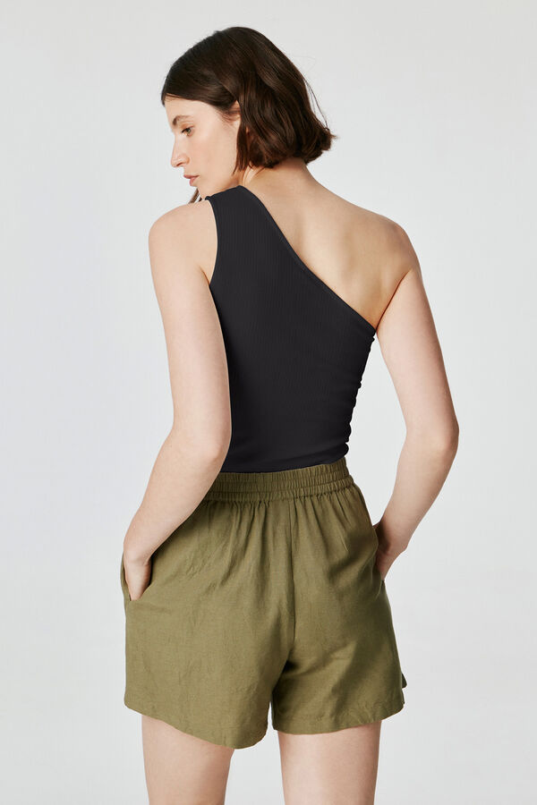 Pieces Top asim&eacute;trico negro