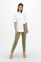 Only Cal&ccedil;a comprida reta el&aacute;stica de cintura alta verde